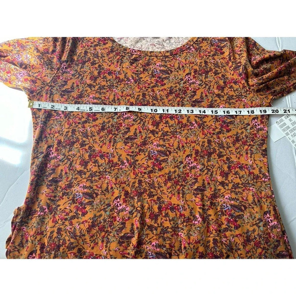 LuLaRoe Women’s Julia Dress, Leaf Floral Print Short Sleeves Rust Brown XL - Picture 5 of 6